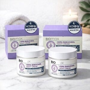 Lot 2x Welcos Biomax Bakuchiol Night Cream 100ml Vegan Retinol K-Beauty